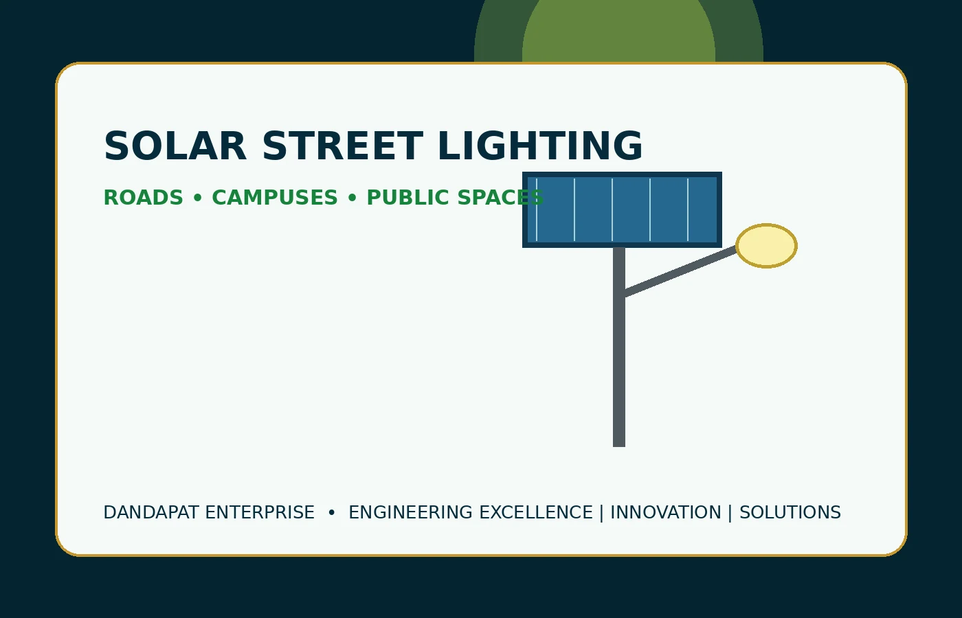 Solar street lighting system for roads and campuses